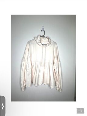Aerie Cream Ruffled Hoodie - Size M
